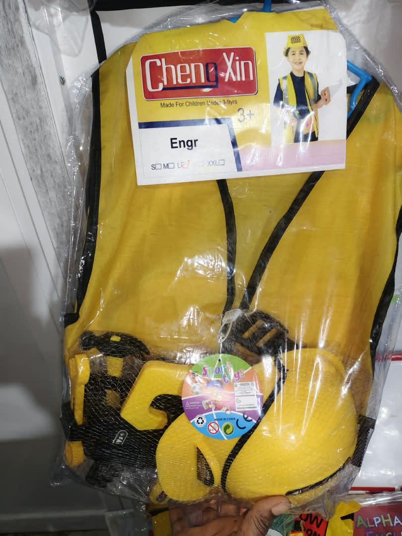 bright-bumblebee-waterproof-children-s-s-nbk-bts-028 Children's Construction Engineer Costume Set with Hard Hat & Tools - Image 1