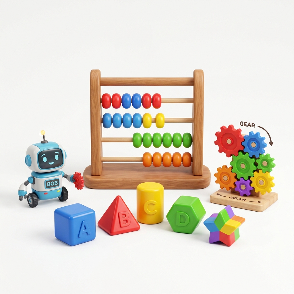 cat-educational-stem Creative 72-Piece Wooden STEM Engineering Blocks Set - Image 1