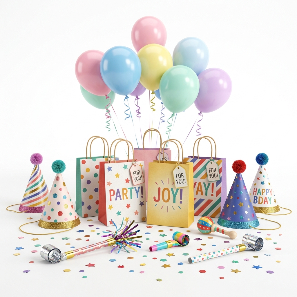 cat-party-favors Festive Birthday Party Favors & Goody Bag 12-Piece Pack - Image 1