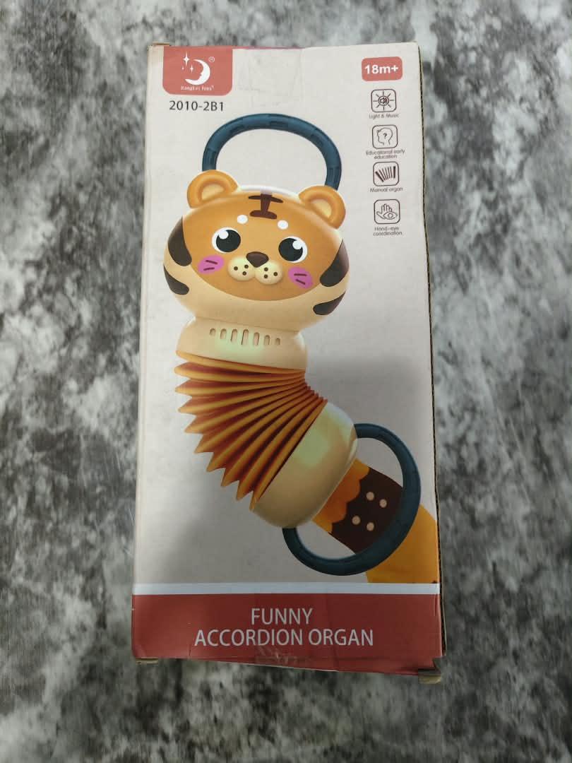cozy-animal-hooded-cuddle-doll-with-cute-nbk-toy-018 Funny Tiger Head Accordion Musical Instrument Toy with Light & Melodies - Image 1