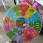 Wooden Watermelon Fruit Counting Clock Puzzle Board with Geometric Number Slices