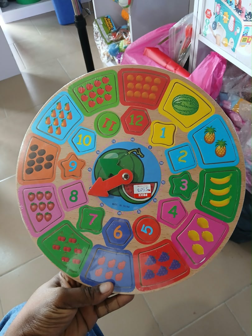 deluxe-doctor-hospital-suitcase-with-ste-nbk-hou-175 Wooden Watermelon Fruit Counting Clock Puzzle Board with Geometric Number Slices - Image 1