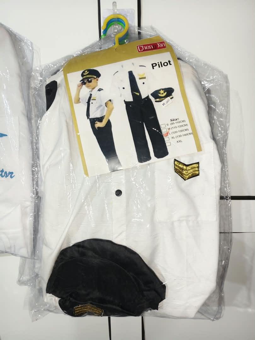 duo-tone-minimalist-lightweight-school-b-nbk-bts-030 Children's Airline Pilot Captain Career Costume Set with Official Peaked Hat - Image 1