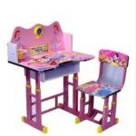 Kids Ergonomic Height-Adjustable Study Desk & Chair Set - Disney Princess Pink with Drawer