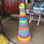 Giant Rainbow Stacking Rings Sensory Balance Tower with Duck Top
