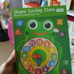 Treehole Frog Shape Sorting Clock Wooden Educational Toy with Geometric Numbers