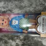 Lucky Girl Fashion Doll in Cozy Blue Cat Sweater & Plaid Skirt