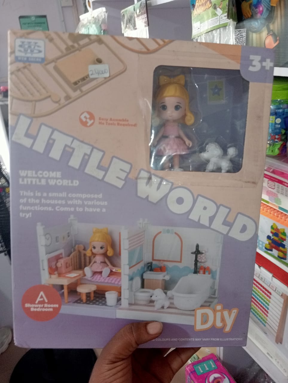 interactive-cash-register-supermarket-pl-nbk-hou-056 Little World DIY Bedroom & Bathroom Dollhouse Playset with Miniature Doll - Image 1