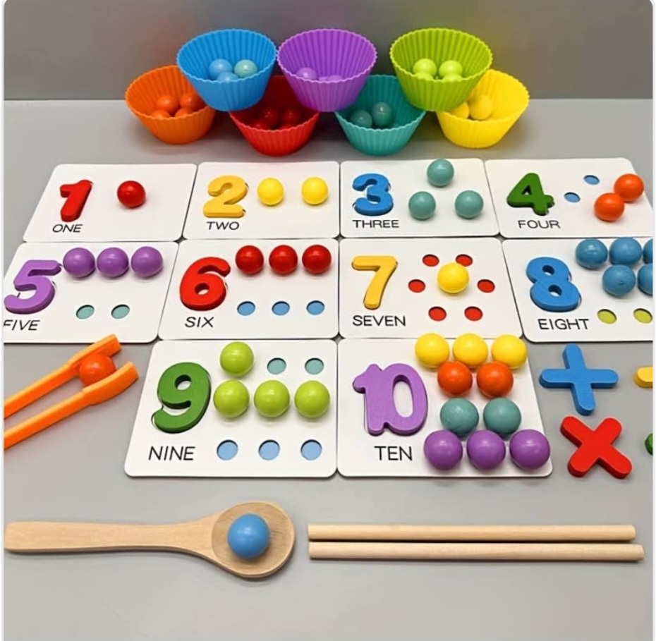montessori-wooden-numbers-shapes-magneti-nbk-stm-203 Montessori Wooden Numbers Shapes & Magnetic Fishing Board - Image 1