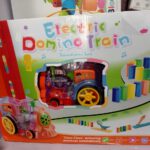 Electric Transparent Gear Domino Train Toy with Sound & Auto-Laying Action