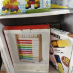 Wooden 10-Row Rainbow Calculating Abacus with Arithmetic Number Equation Tiles