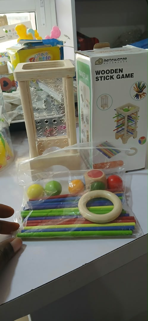 remote-control-forklift-truck-with-palle-nbk-toy-187 betawanze Wooden Stick Game - Suspense Ball Drop KerPlunk Tumbling Sticks Game - Image 1