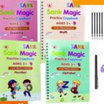 Reusable Grooved Handwriting Practice Copybook 4-Pack Set