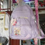 Pastel Lavender Multi-Pocket Ergonomic School Backpack with Plush Bunny Charm