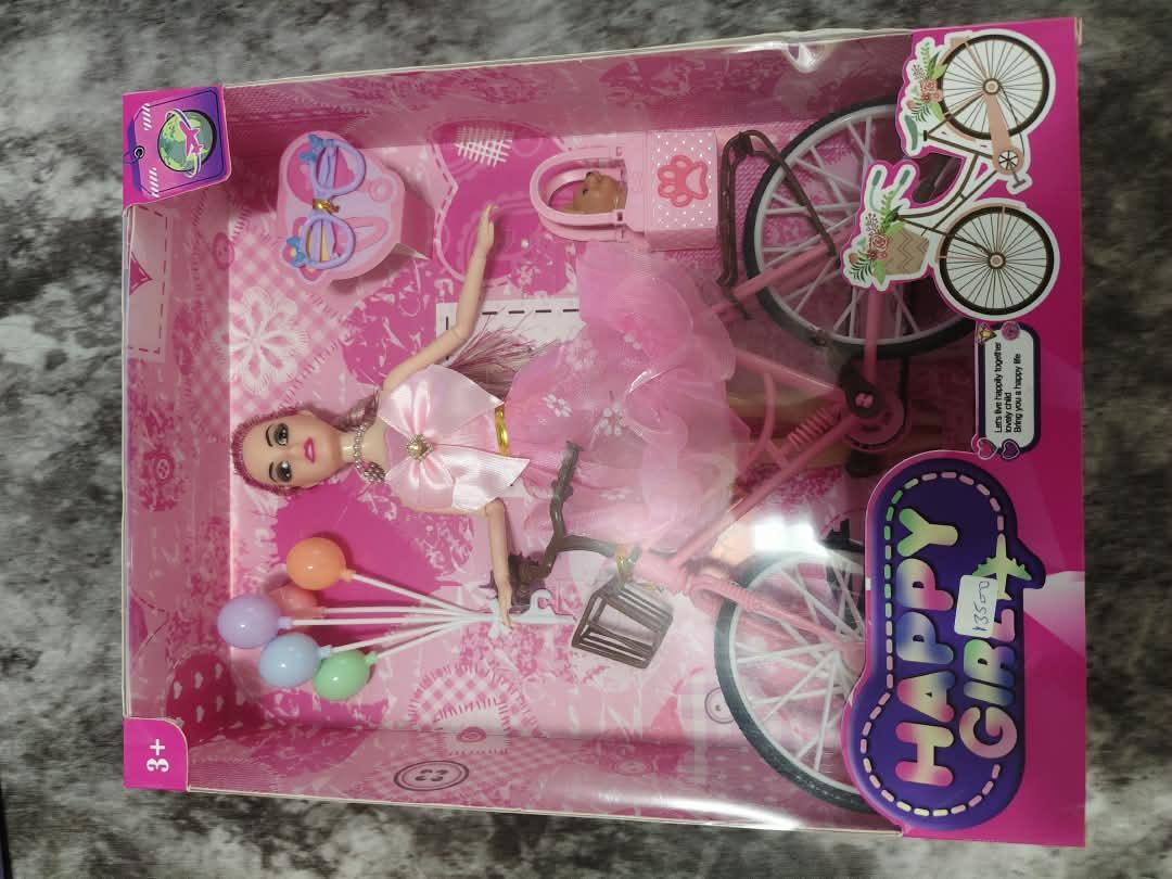 sweet-princess-fashion-doll-with-wardrob-nbk-toy-016 Happy Girl Fashion Doll Playset with Bicycle & Colorful Balloons - Image 1