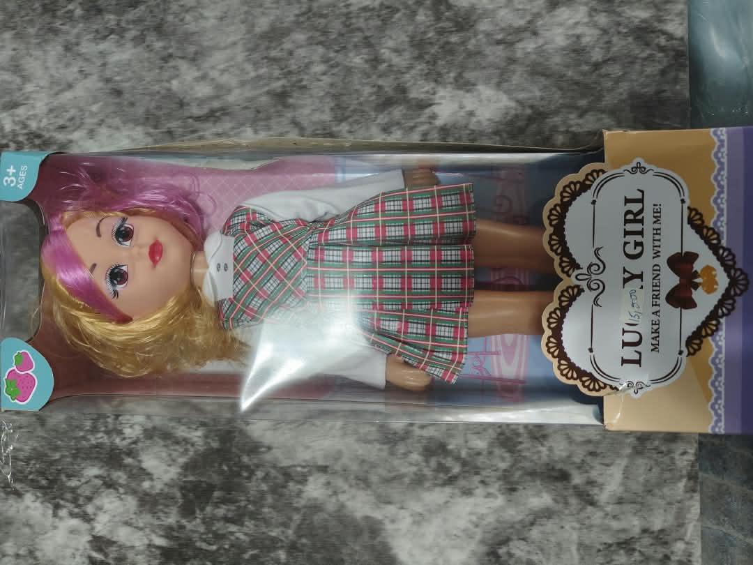 trendy-chic-fashionista-doll-with-hair-s-nbk-toy-022 Lucky Girl Sweet Tartan Fashion Doll with Pink & Blonde Highlights - Image 1