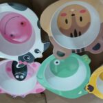 Toddler Eco-Friendly Melamine Cartoon Animal Feeding Bowls Set (Cow, Bear, Ladybug, Turtle)