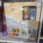 WEN SHENG Little World DIY Bedroom & Shower Room Dollhouse Playset with Doll & Poodle